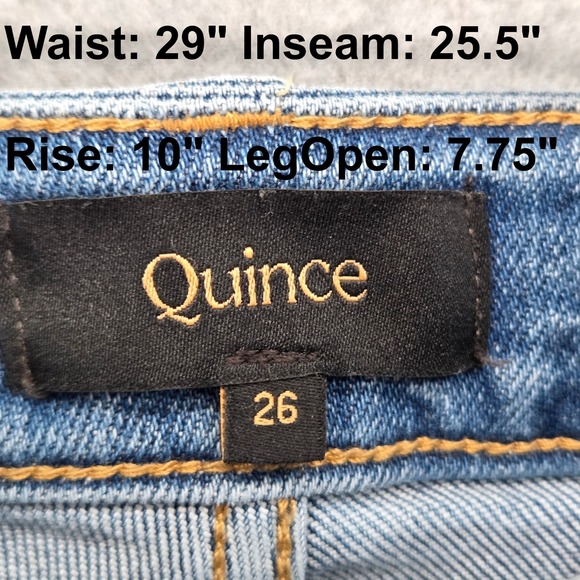 Quince Women 26 Bella Stretch Relaxed Straight Jeans Light Wash Denim - Picture 4 of 4